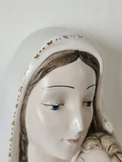Céramique murale Vierge à l'enfant Italie vintage