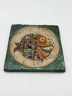 Céramique mural "poisson" – roland zobel, les cyclades 1970s