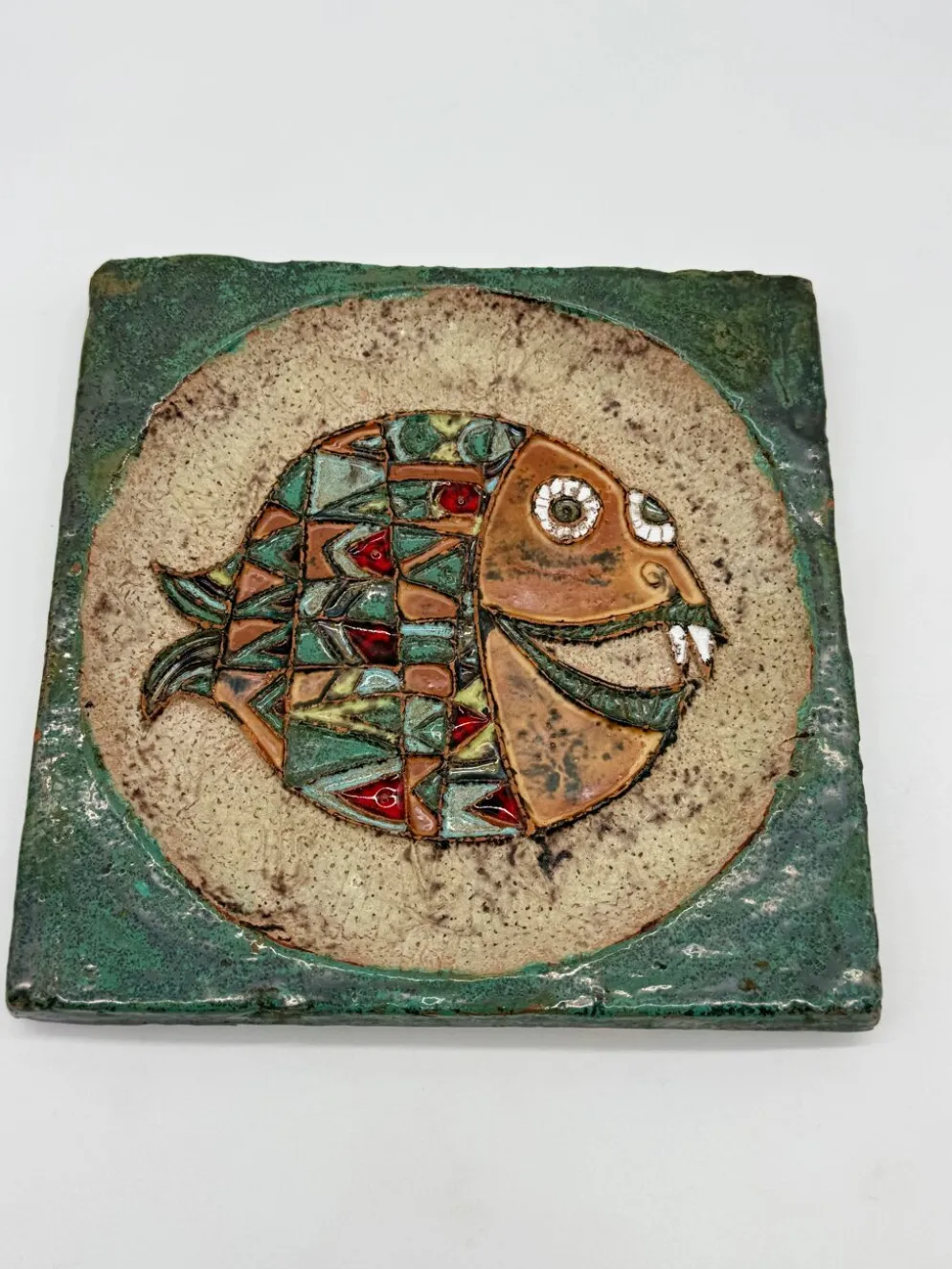 Céramique mural "poisson" – roland zobel, les cyclades 1970s