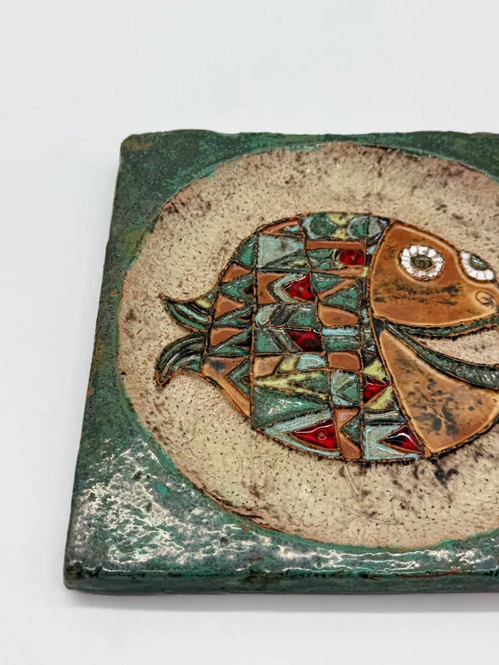 Céramique mural "poisson" – roland zobel, les cyclades 1970s