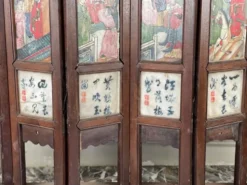 Écran chinois scène de genre sur albâtre