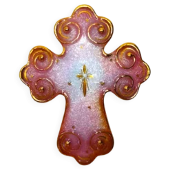 Croix en émail de Limoges, Atelier P. Bonhomme, années 1990 - Fabriquée à la main
