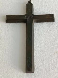 Croix murale en bronze Alfieri Gardone pour Jacques Lauterbach 1960