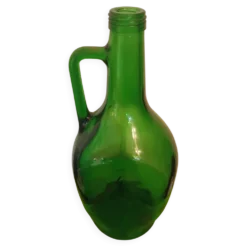 Cruche en verre verte type dame jeanne