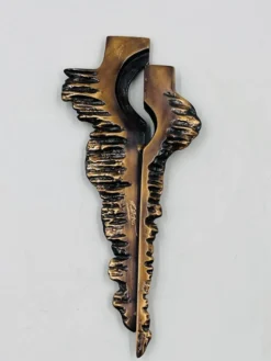 Crucifix en bronze brutaliste