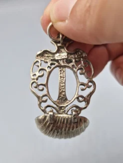 Cuillère coquille en argent 800 religieuse Italie Padoue années 1950