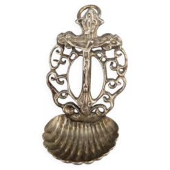 Cuillère coquille en argent 800 religieuse Italie Padoue années 1950