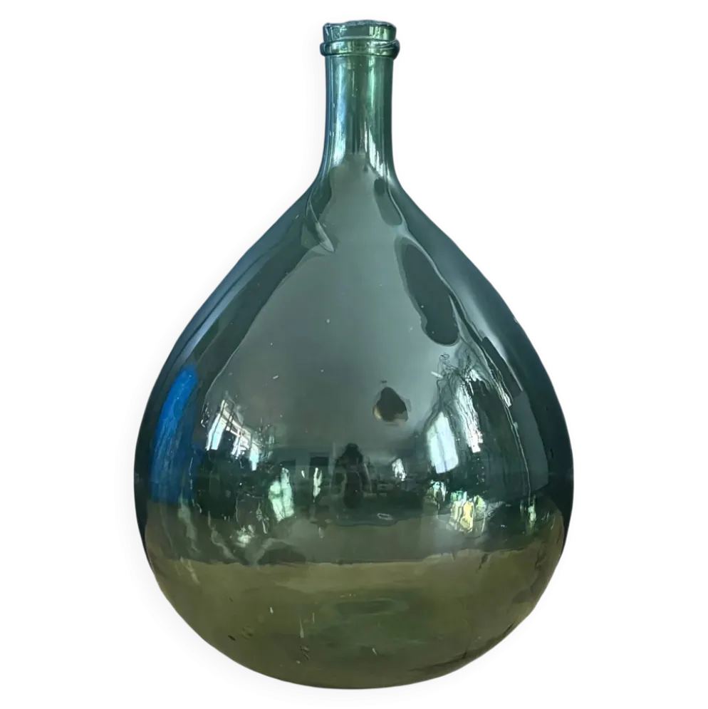 Dame-jeanne ancienne en verre vert