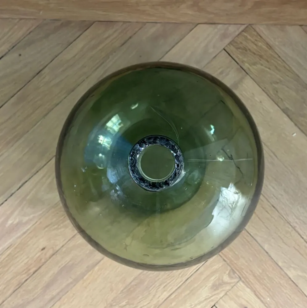 Dame-jeanne ancienne en verre vert