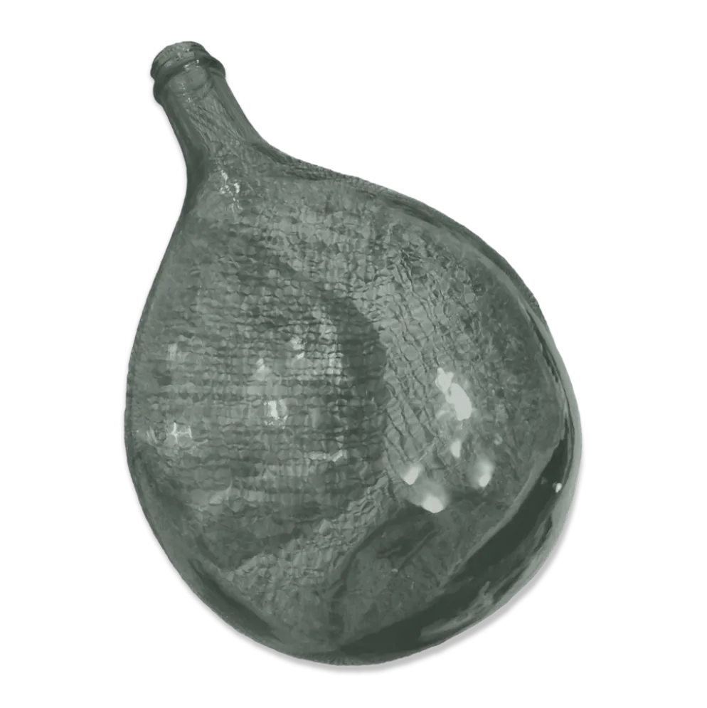 Dame jeanne ancienne verre fumé vert