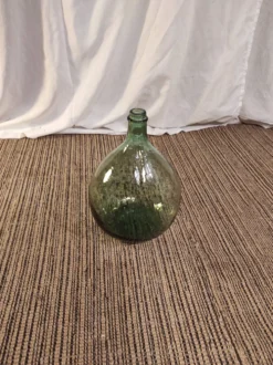 Dame jeanne ancienne verre fumé vert