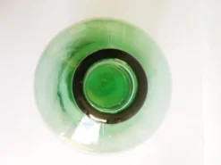 Dame jeanne bonbonne en verre verte Ayelense vintage