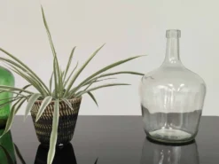 Dame Jeanne bonbonne verre transparent vintage 25cm