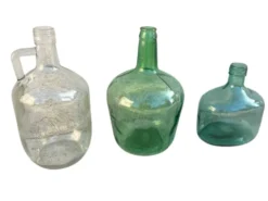 3 dame jeanne bouteille collection vert vintage