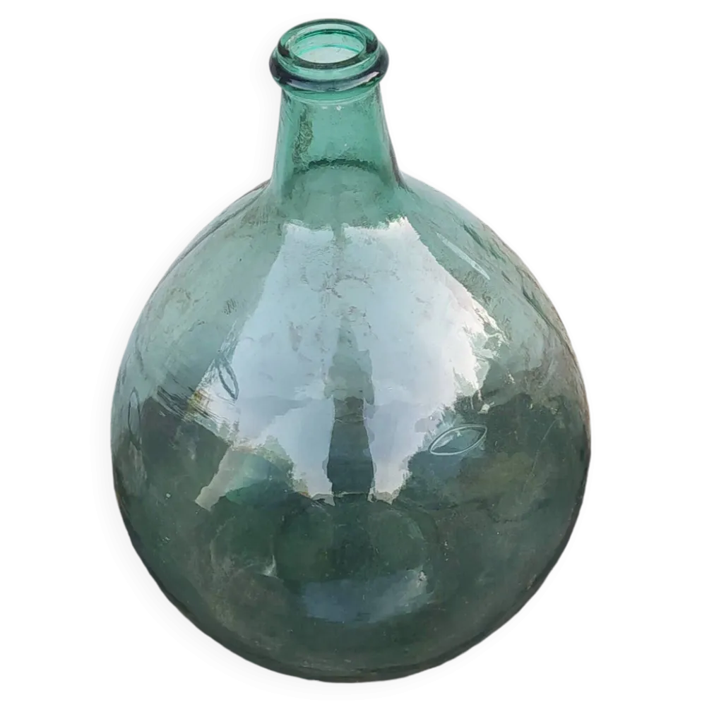 Dame jeanne bouteille jarre ancienne en verre vert