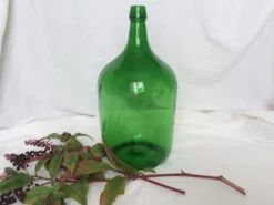 Dame Jeanne en verre vert émeraude