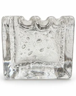 Daum Nancy vide poches quadrangulaires cendrier en verre épais bullé