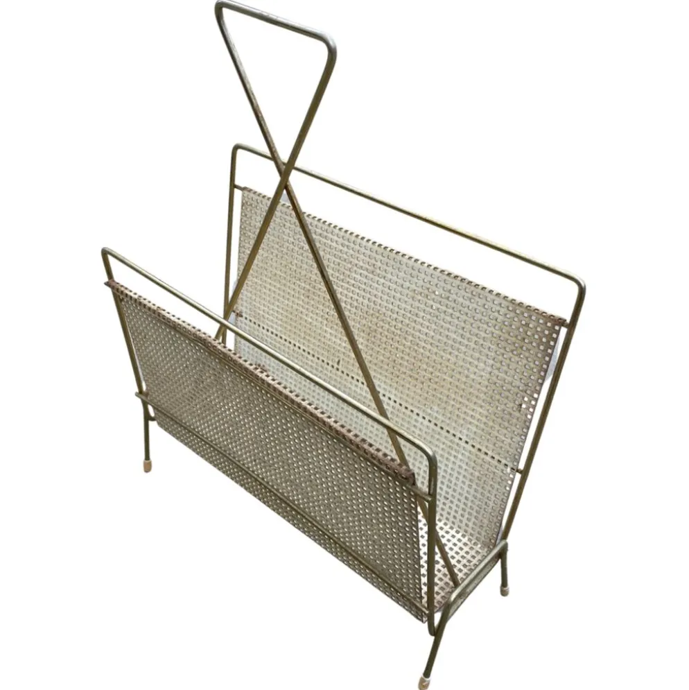 Design en laiton de rack de magazine vintage des années 60