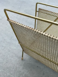 Design en laiton de rack de magazine vintage des années 60