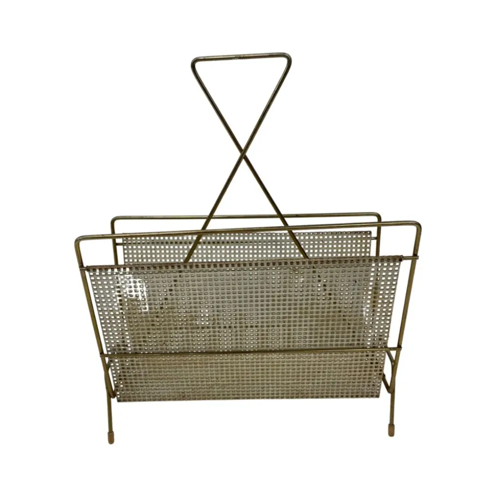 Design en laiton de rack de magazine vintage des années 60