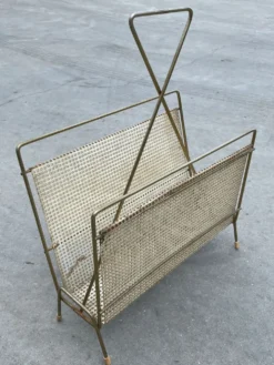 Design en laiton de rack de magazine vintage des années 60