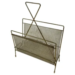 Design en laiton de rack de magazine vintage des années 60