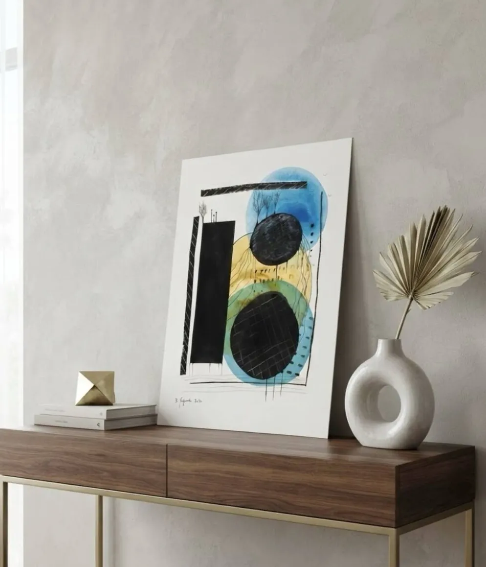 Dessin abstrait contemporain original