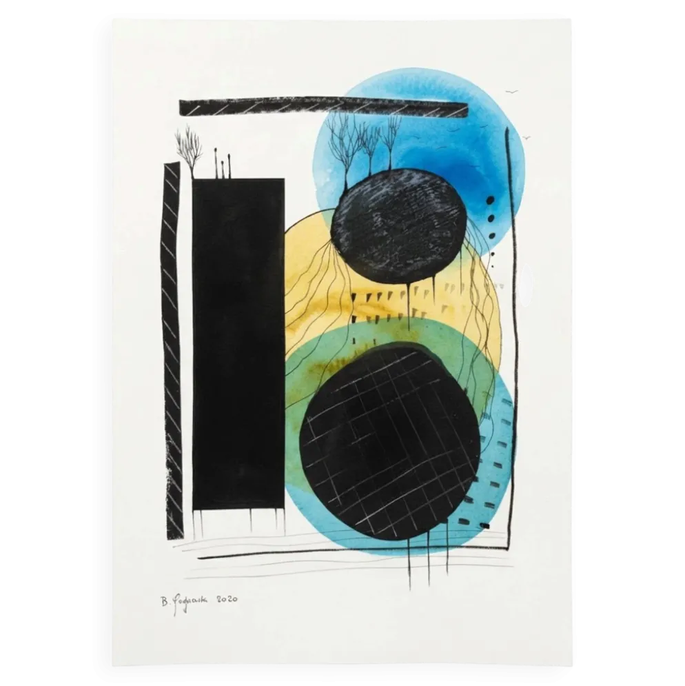 Dessin abstrait contemporain original