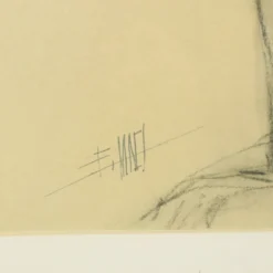 Dessin au fusain Femme Nu Étude Art Encadré