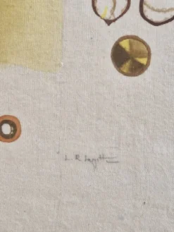 Dessin à l'aquarelle sur soie - Palmier - La Roche Laffitte (Né en 1943)