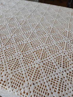 Dessus de lit ancien en crochet fait main