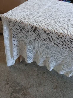 Dessus de lit ancien en crochet fait main