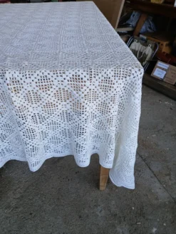 Dessus de lit ancien en crochet fait main