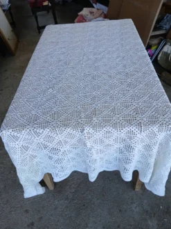 Dessus de lit ancien en crochet fait main