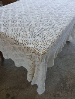 Dessus de lit ancien en crochet fait main