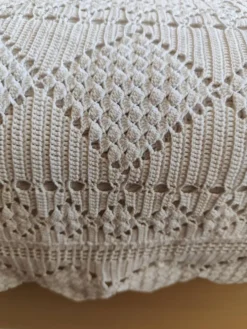 Dessus de lit en coton blanc , jeté de lit en crochet