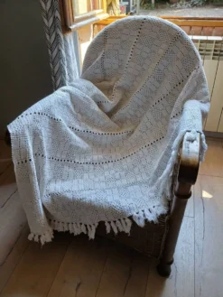 Dessus de lit/ plaid ancien crochet
