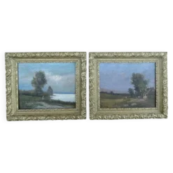 Deux Tableaux peinture sur bois W.Nelly