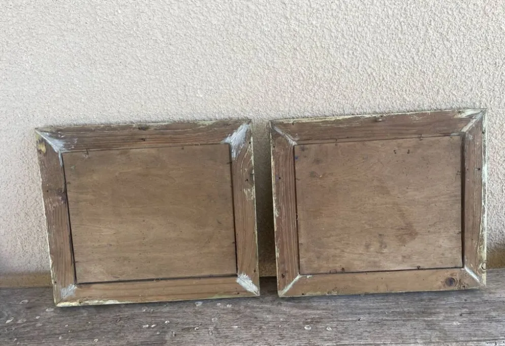 Deux Tableaux peinture sur bois W.Nelly
