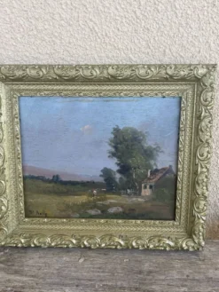 Deux Tableaux peinture sur bois W.Nelly