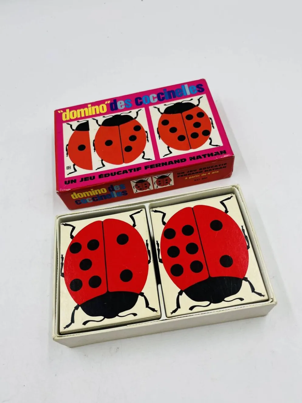 Domino des coccinelles Fernand Nathan jeu éducatif vintage