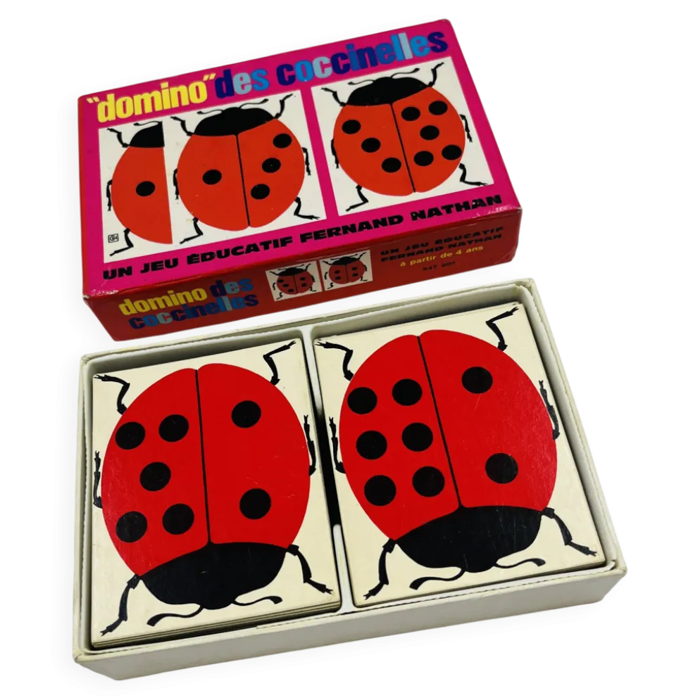 Domino des coccinelles Fernand Nathan jeu éducatif vintage