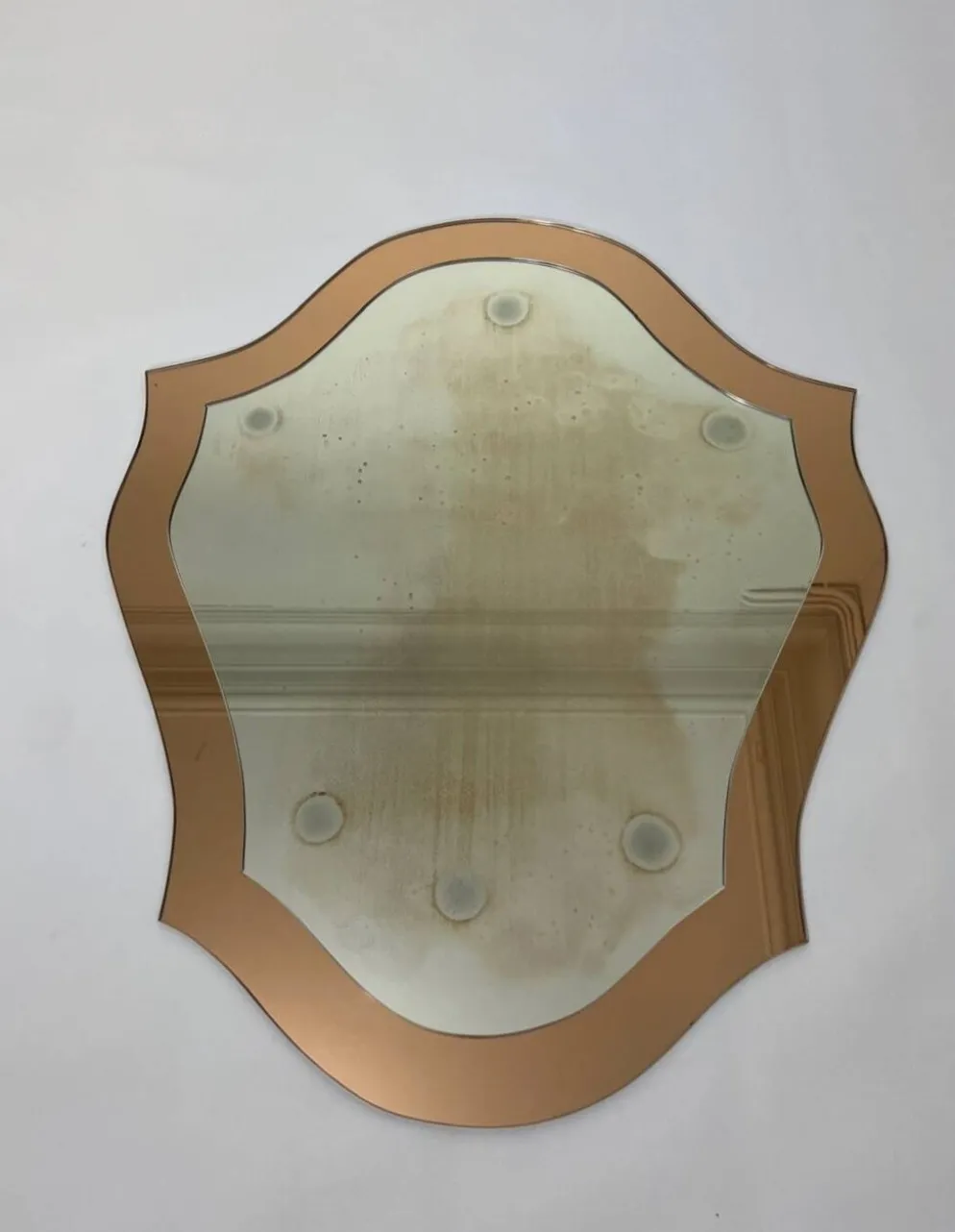 Double miroirs superposés design baroque, France 1970