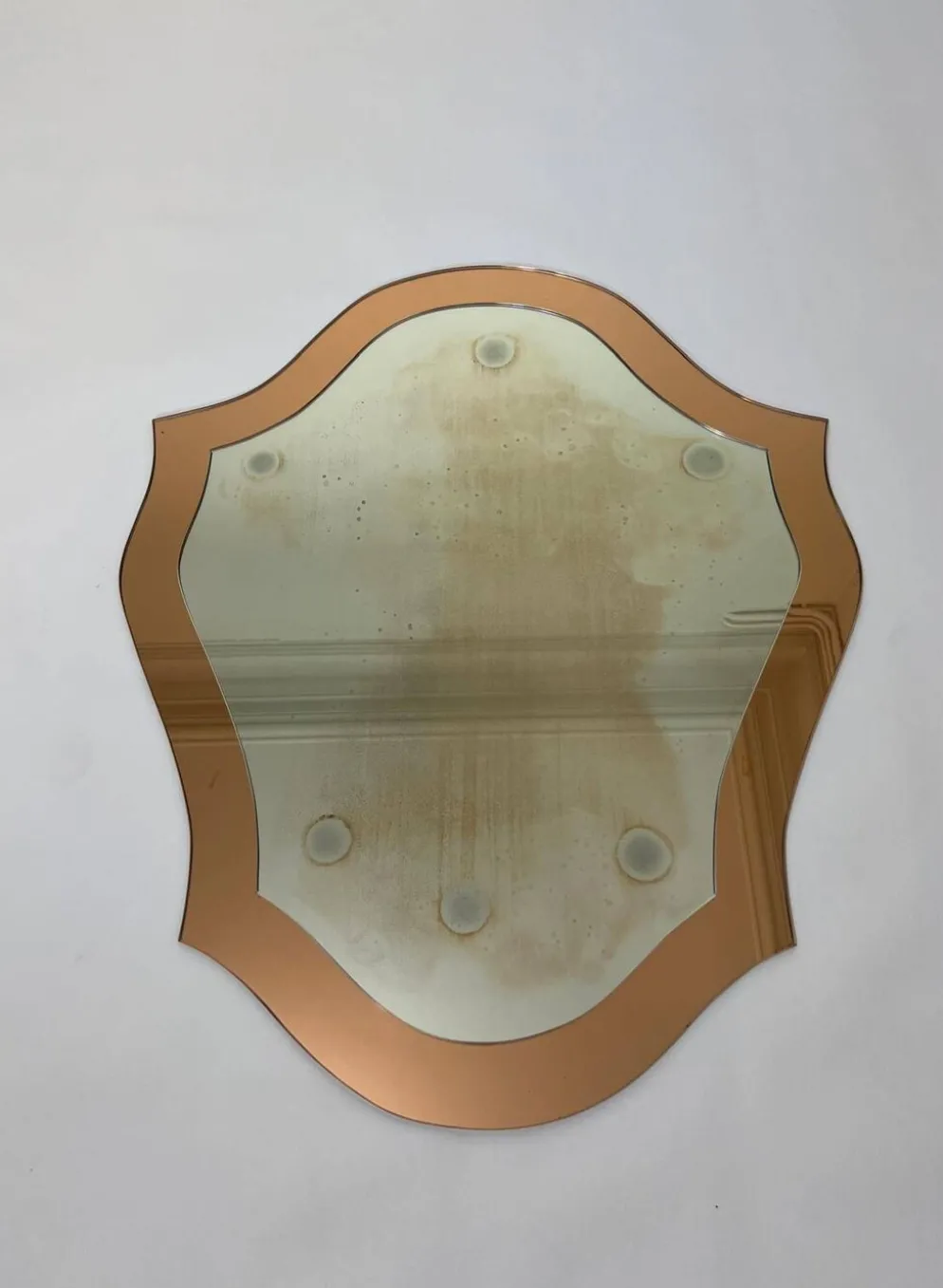 Double miroirs superposés design baroque, France 1970
