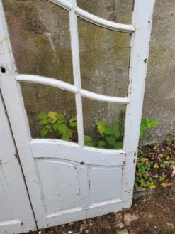 Double portes Art Nouveau à petits carreaux