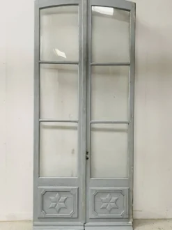 Double portes de passage en bois patiné XIX siècle