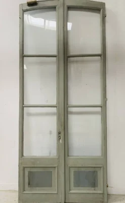 Double portes de passage en bois patiné XIX siècle