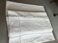 drap ancien en lin écru