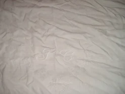Drap ancien en lin ou métis à 2 rangées de jours avec retours