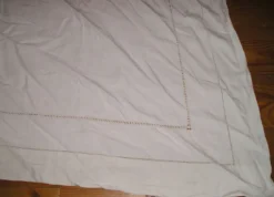Drap ancien en lin ou métis à 2 rangées chiffré SC